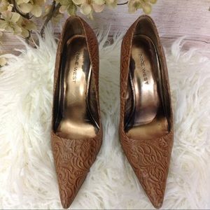 NINE WEST Tooled Leather Heels